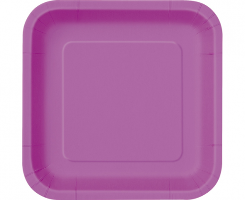 Paper plates, violet , 23 cm, square, 14 pcs. Paper plates, violet , 23 cm, square, 14 pcs.