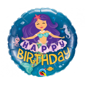 Foil balloon 18 inches QL CiR - Happy Birthday Mermaid