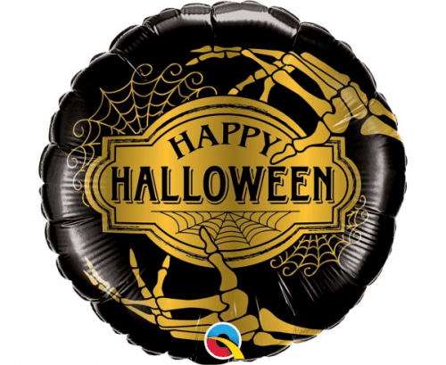 Foil balloon 18 inches QL - Halloween Golden Skeleton