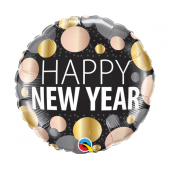 Balloon folic 18 inches QL CiR - New Year metalic Dots