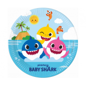 Baby shark paper plates, 23 cm, 8 pcs