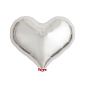 Ibrex hēlija balons, Jelly Heart 18&quot;, Metallic Silver, 5 gab.