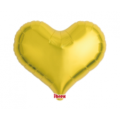 Ibrex hēlija balons, Jelly Heart 18&quot;, Metallic Gold, 5 gab.