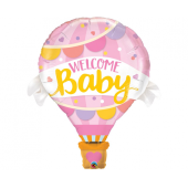 Воздушный шар из фольги 42 дюйма QL SHP Welcome Baby розовый