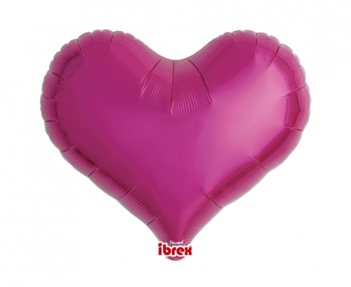 Ibrex hēlija balons, Jelly Heart 18", Metallic Magenta, 5 gab.
