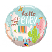 Foil balloon 18 inches QL CiR - Hello Baby LLama