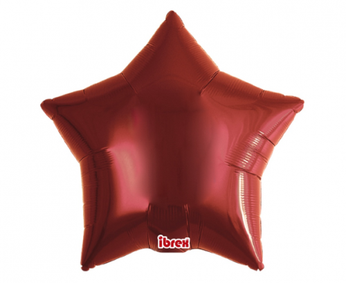 Ibrex hēlija balons, Star 15", Premium Metallic Red, 5 gab.