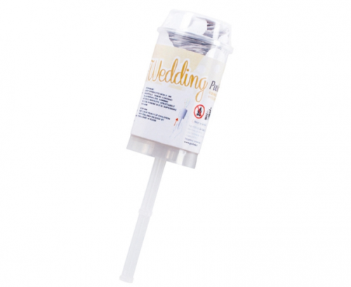 Mini confetti Push pop, white, 25,7 cm