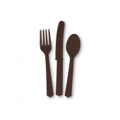 Set 18, pcs. cutlery brown (6 spoons, 6 knives, 6 forks)