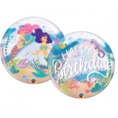 Foil balloon 22 inches QL Bubble, Mermaid, Birthday Party