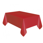 Plastic table cover, red, 137x274 cm