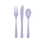 Set 18, lavender cutlery (6 spoons, 6 knives, 6 forks)
