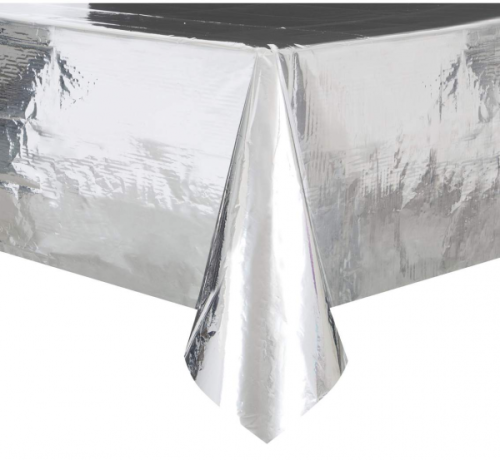 Silver foil table cover