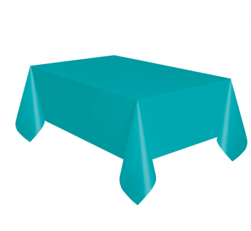 Foil table cover, caribbean blue