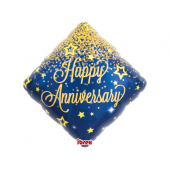 Гелиевый шар Ibrex, Diamond 14 &quot;, Happy Anniversary Glitter, в упаковке
