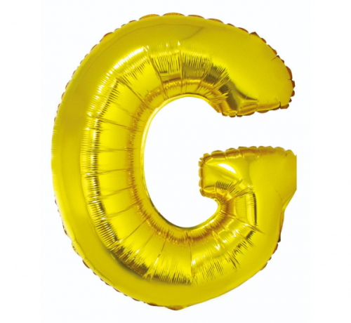 Folija balons "Burts G" , zelts, 85 cm Folija balons "Burts G" , zelts, 85 cm
