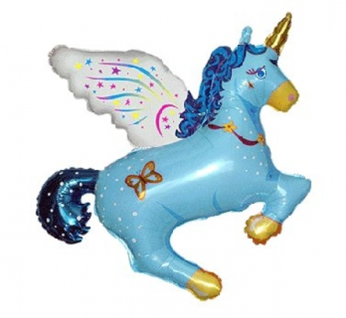 Foil balloon 24" FX - "Magic unicorn" (blue)