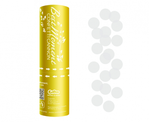 Confetti cannon Best Moment white paper circles, 15 cm