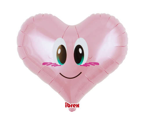 Ibrex hēlija balons, Jelly Heart 14&quot;, Smile Angel PL Pink, iepakots