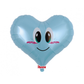 Ibrex hēlija balons, Jelly Heart 14&quot;, Smile Angel PL Blue, iepakots