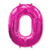 Воздушный шарик из фольги FX - &quot;Номер 0&quot; розовый 85 см.
