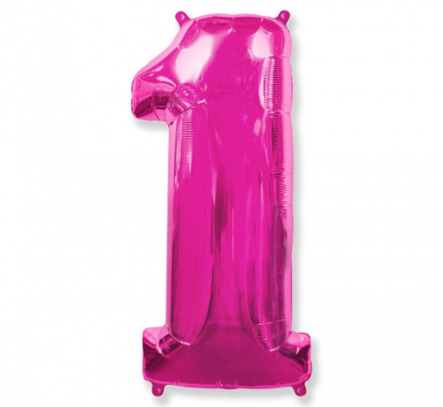 Воздушный шарик из фольги FX - &quot;Номер 1&quot; розовый 85 см.