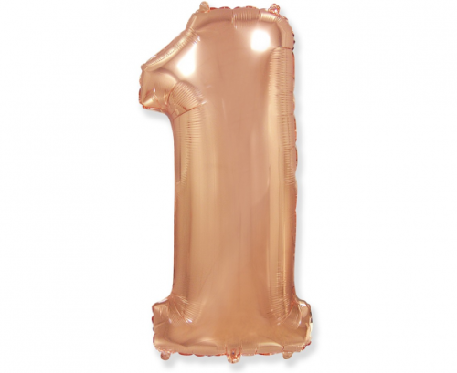 Folijas balons FX - &quot;Numurs 1&quot; rozā-zelts, 85 cm