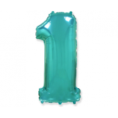 Folijas balons FX - "Number 1" tiffany, 85 cm