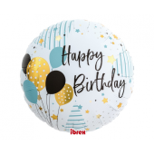 Ibrex hēlija balons, 14. kārta&quot;, Happy Birthday Balloons, iepakots