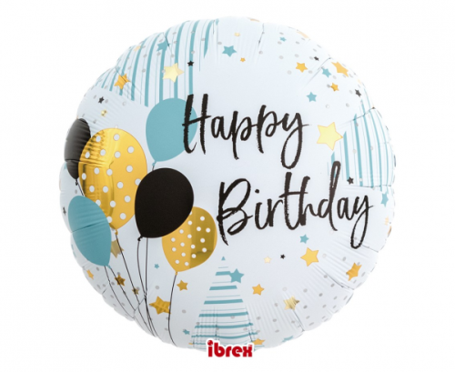 Ibrex hēlija balons, 14. kārta", Happy Birthday Balloons, iepakots