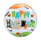 Foil balloon 22" QL Single Bubble Happy Halloween