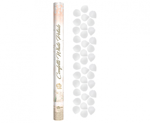 Confetti Cannon Rose Petals, textile, white / 60 cm