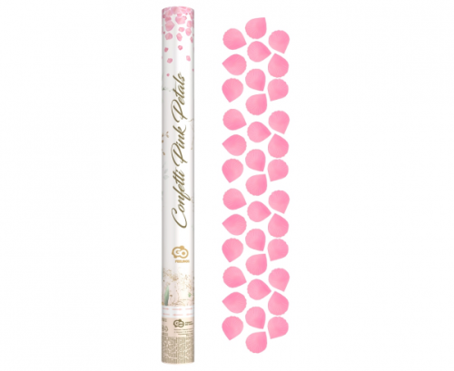Confetti Cannon - rožu ziedlapiņas, rozā, tekstila / 60 cm