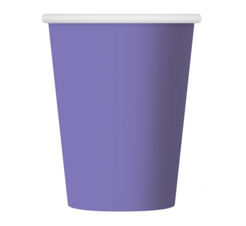 Paper cups, solid colour, lavender, 270 ml / 6 pcs