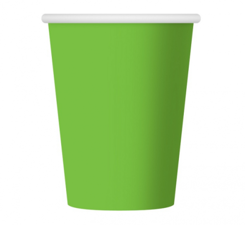 Paper cups, solid colour pistachio, 270 ml / 6 pcs