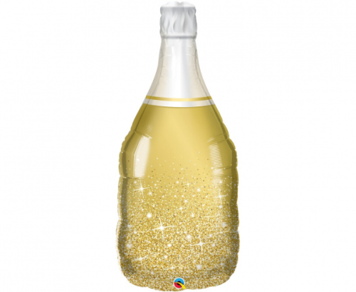 Воздушный шар из фольги 39 дюймов QL SHP Gold Champagne Bottle