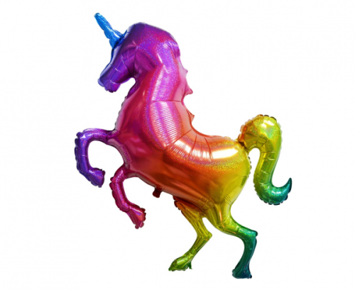 Воздушный шар из фольги Unicorn 135 см, радуга