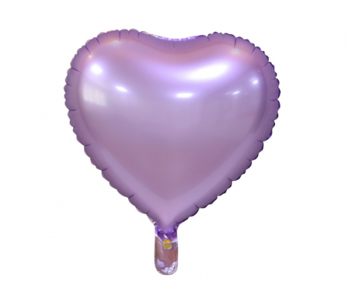 Folija balons &quot;sirds&quot;, matēts, ceriņi, 18 collas