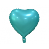 Воздушный шар из фольги &quot;Сердце&quot;, матовый, бирюзовый, 18 дюймов.