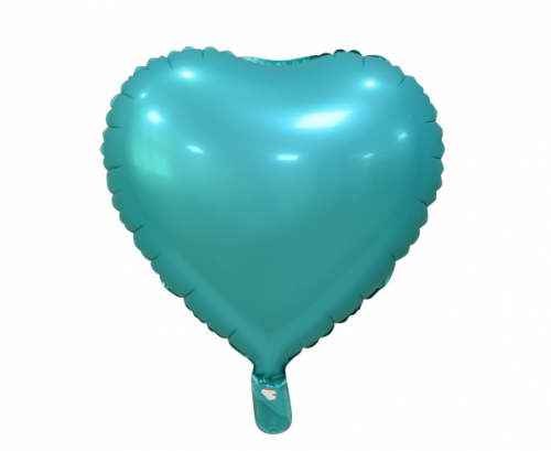 Folijas balons "Sirds", matēts, tirkīzs, 18 collas