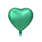 Воздушный шар из фольги (сердце), матовый, зеленый, 18 дюймов