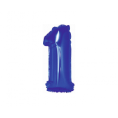 Foil balloon No 1, blue, 35 cm