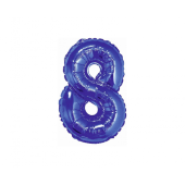 Foil balloon No 8, blue, 35 cm