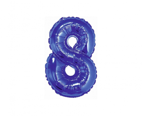 Foil balloon No 8, blue, 35 cm