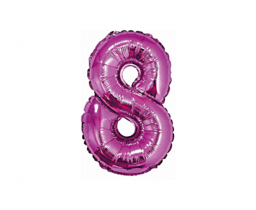 Folijas balons Nr.8, rozā, 35 cm Folijas balons Nr.8, rozā, 35 cm