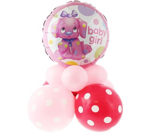 Uzstādiet dek. 18 collas — Baby Girl (rozā suns)