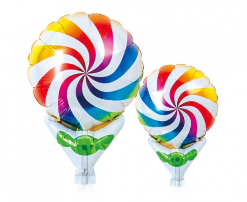 Ibrex Upright balons apaļš, 5&quot;, Rainbow Candy, 10 gab.