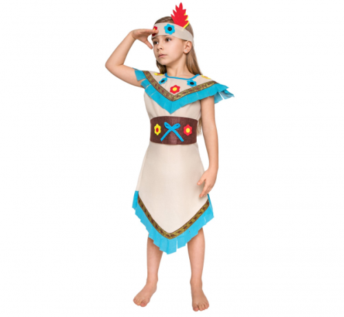 Indian Girl role-play set (dress, belt, headband), size 120/130