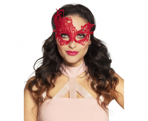 Lace mask Masquerade, red