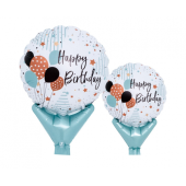 Ibrex Upright balons apaļš, 5&quot;, Happy Birthday Balloons, 10 gab.